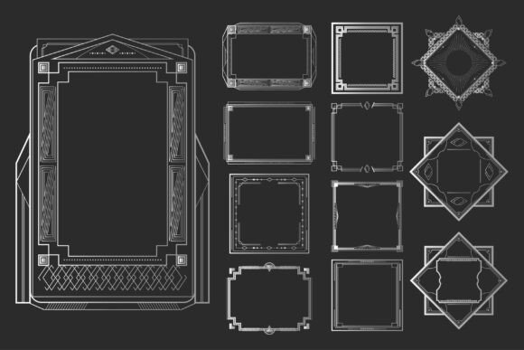 Download Silver Art Deco Frames Collection - Premium Bundle